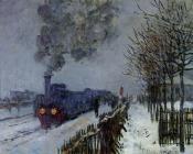 克劳德莫奈 - Train in the Snow, the Locomotive